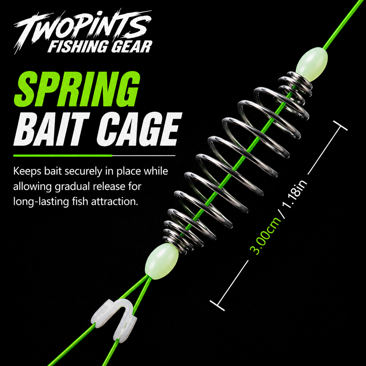 5 Pack Spring Bait Cage - Carp Fishing Rigs with Dual Fluorescent Hooks, Hand-Tied Feeder Rigs, Anti-Tangle Bait Cage Feeders for Carp, Catfish, Bottom Fishing