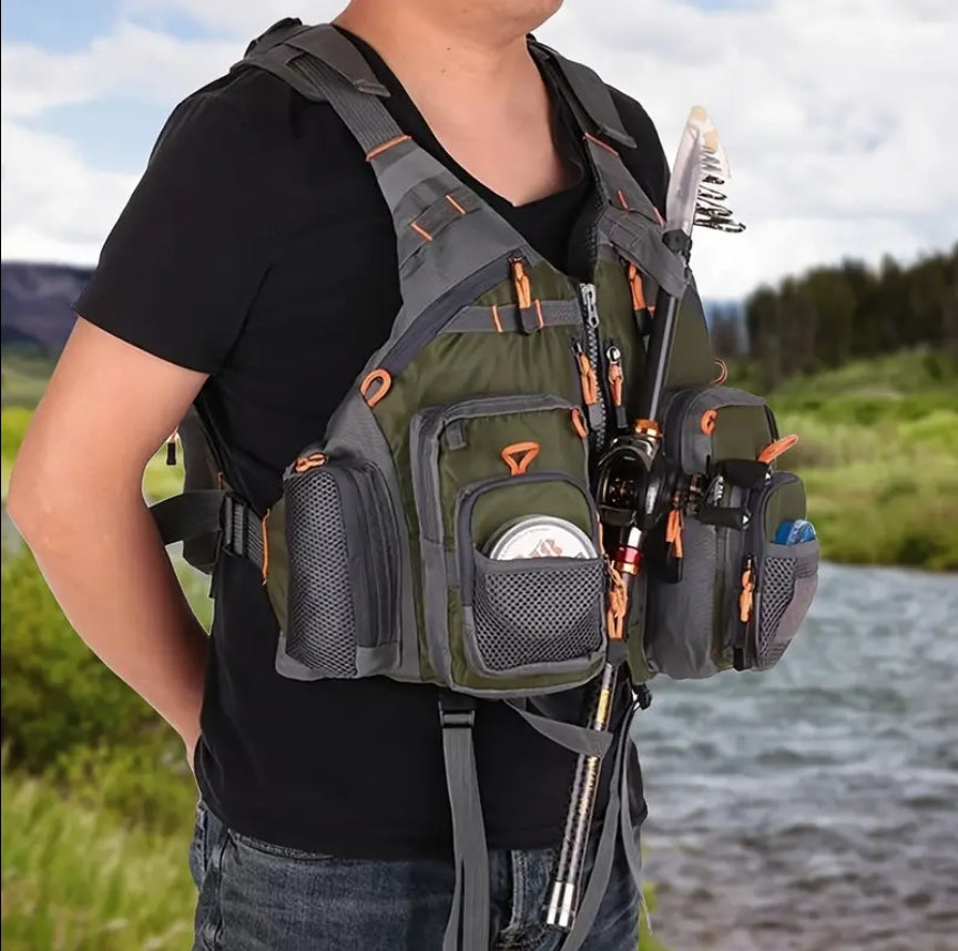 Fishing Vest - 11 Zipper Pockets - Optional Foam Inserts - Bass Fly Fishing Catfishing Saltwater Freshwater