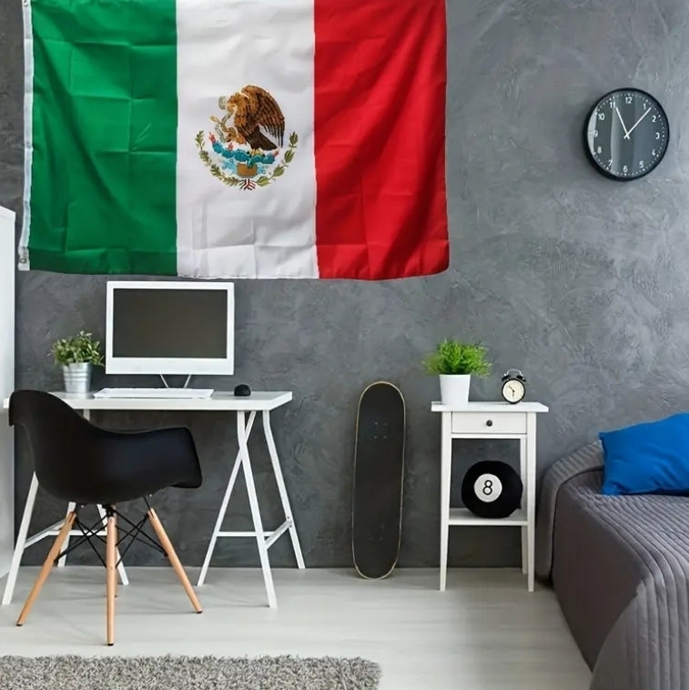 Authentic Mexico Flag – 3x5 Feet | Premium 100D Polyester | Double-Stitched Edges | Brass Grommets for Easy Hanging
