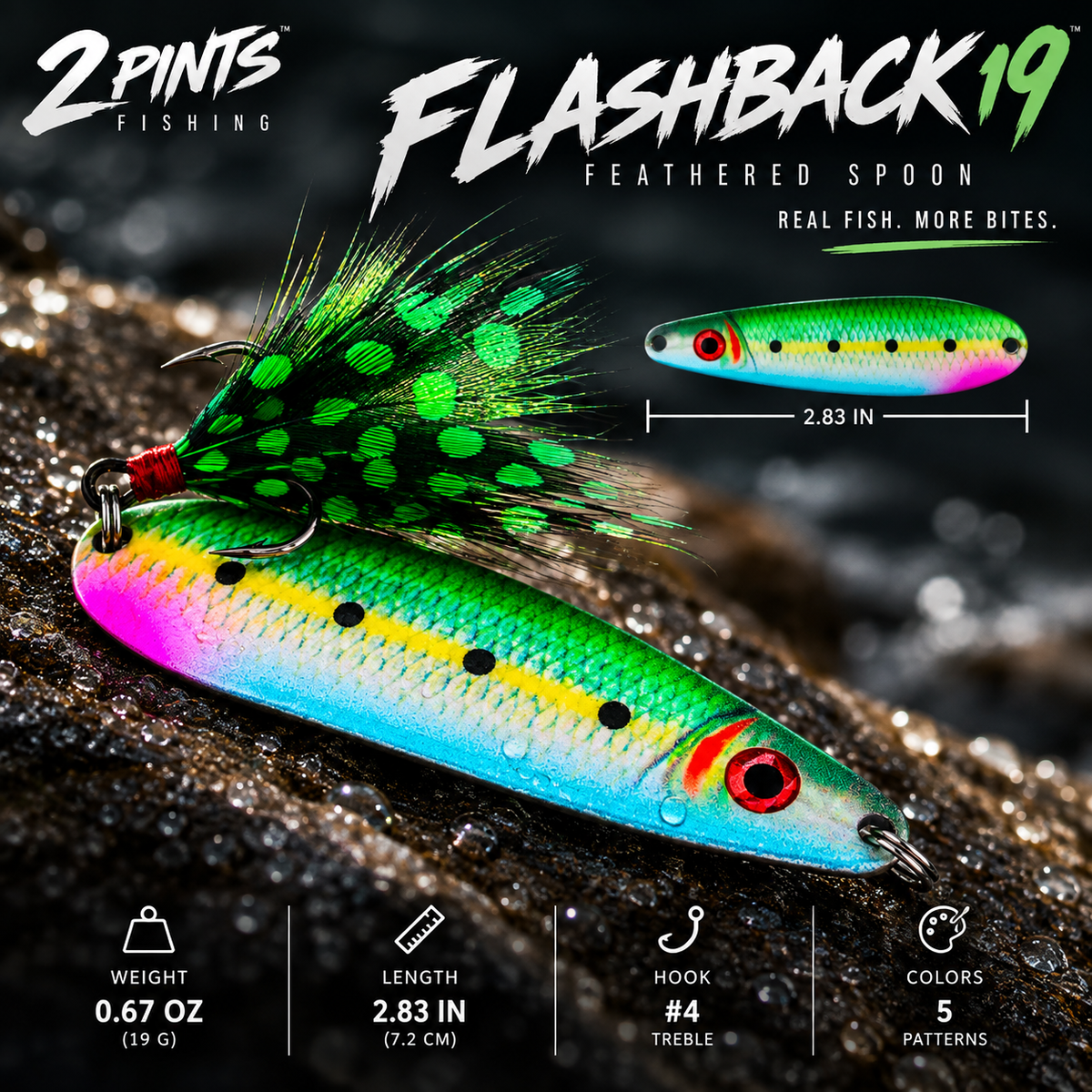 FLASHBACK 19 - 19g Feathered Treble Spool Lure - PRO Series