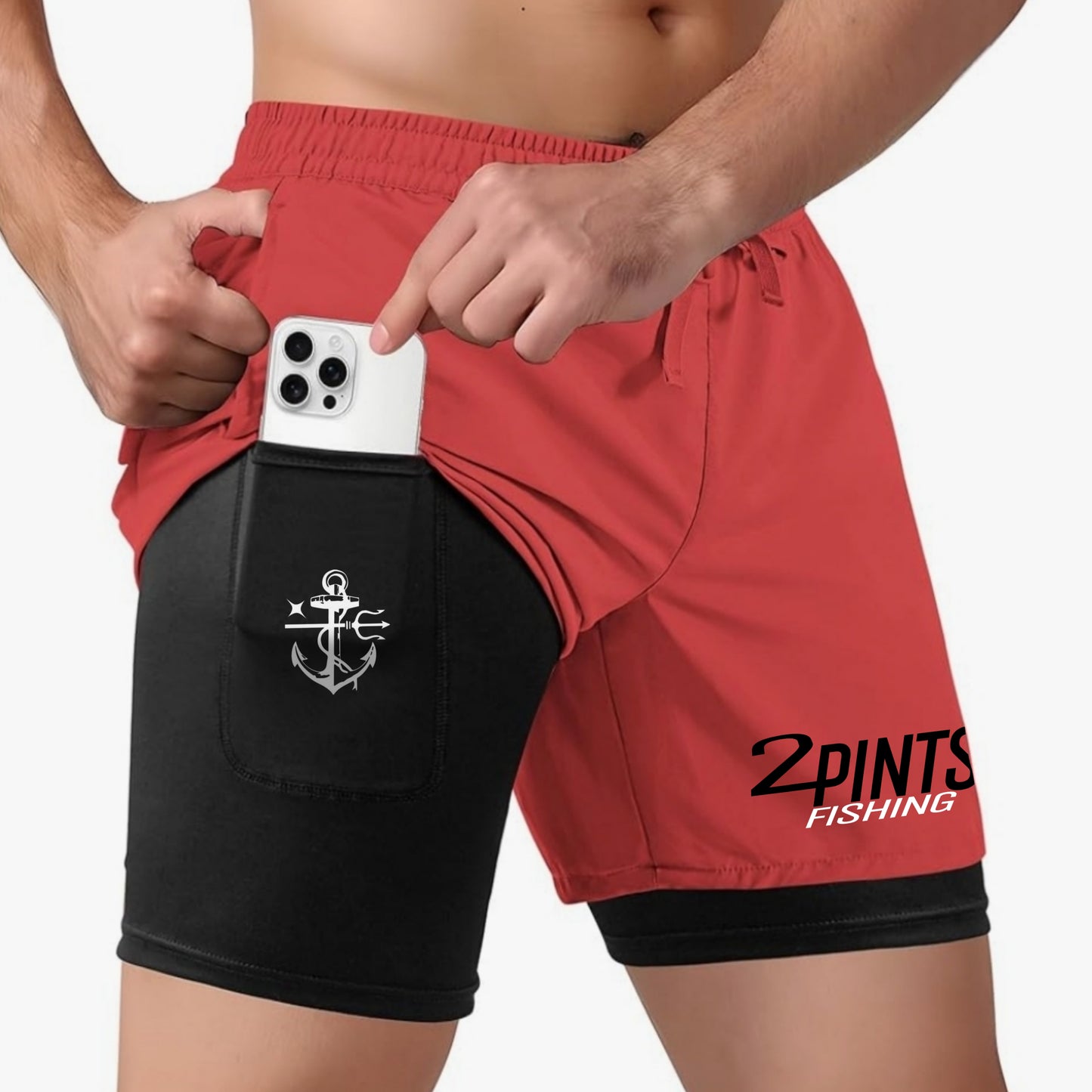 Performance Quick Dry Fishing Shorts - Dual Layer Anti Microbal Outdoor Shorts with 3 Pockets