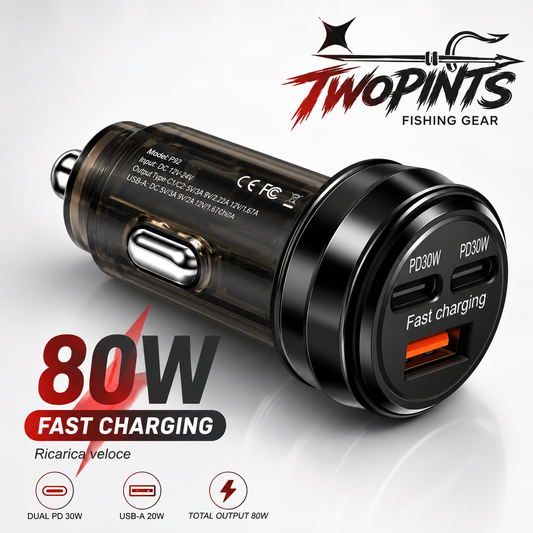 3-Port 80W Fast-Charge Car Charger