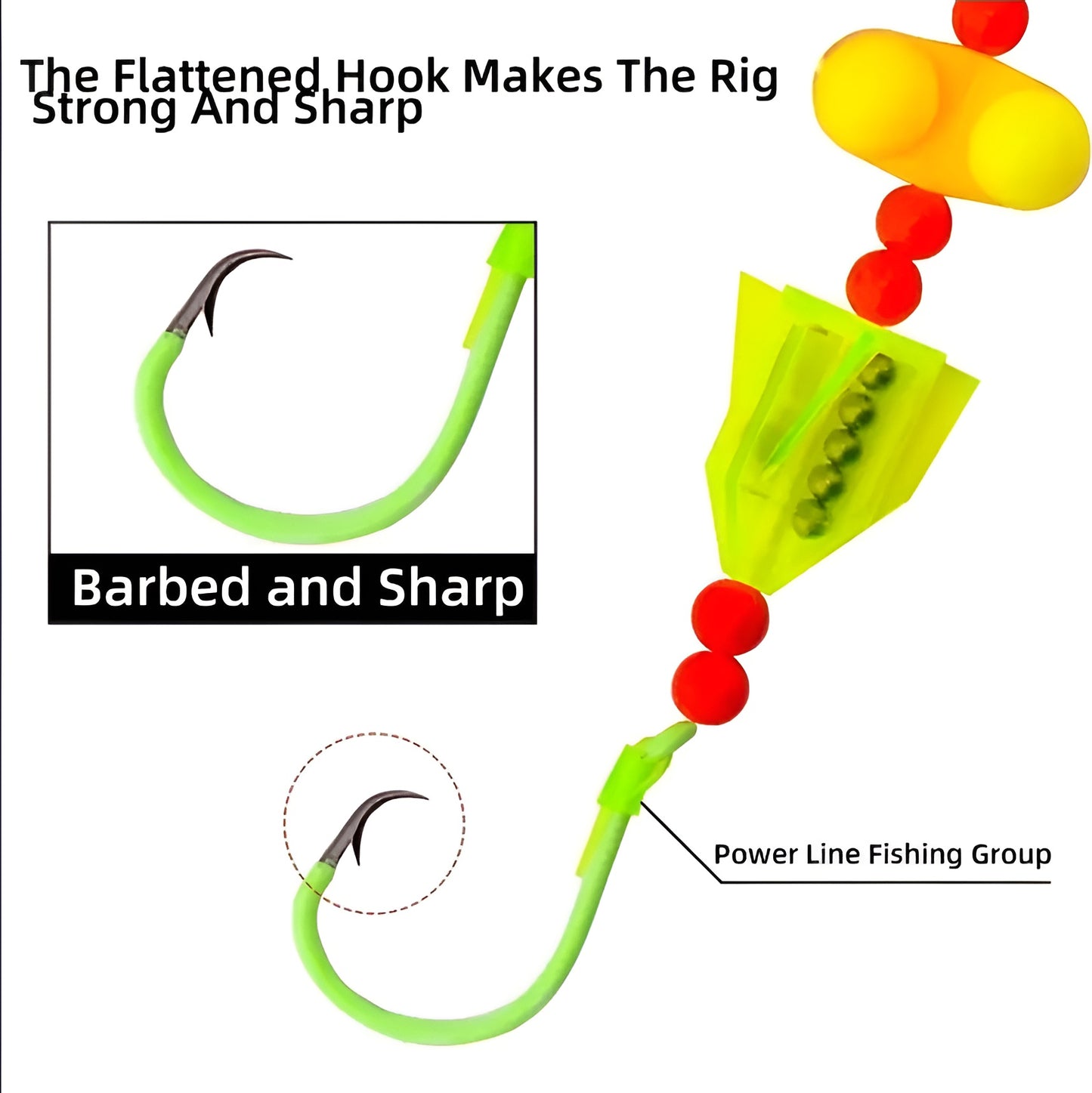 Catfish Rig - Hand Tied Ready to Use with Float Rattle Swivel Sinker Slide & Glow Hook - 1 Pack