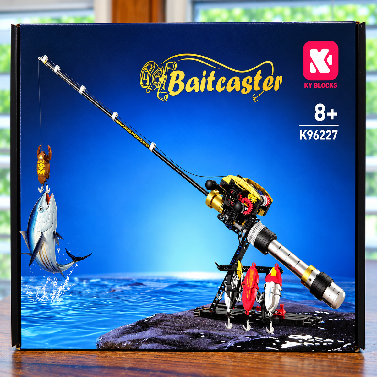 Fishing Rod & Reel Building Block Sets, 235–806 Pieces, Spinning Reel & Baitcaster Models with Fishing Lures & Display Stand, Fishing Gifts for Kids & Adults, Ages 8+