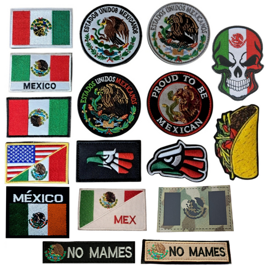 Mexico Velcro Patch 3X2 inch Tactical Morale Embroidered Hook and Loop Mexican Pride Chicano