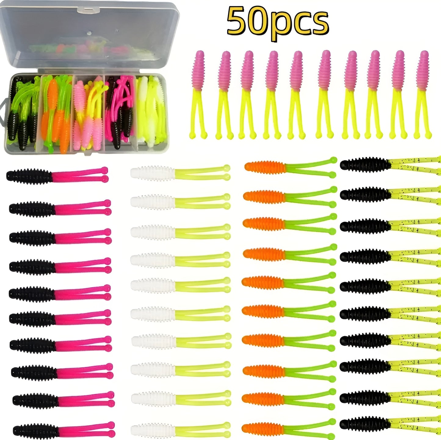 50 Piece Swimbait Crappie Panfish Bulk Fishing Lures