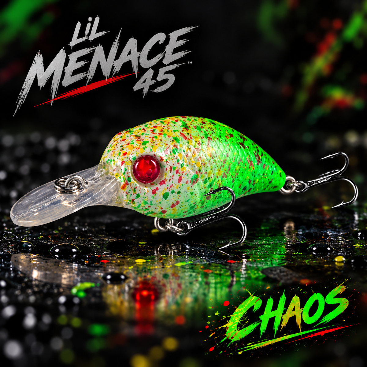 Lil MENACE 45 - 45mm 3g Floating Crankbait Twitch Fishing Lure - Hand Painted w/ Steel Balls