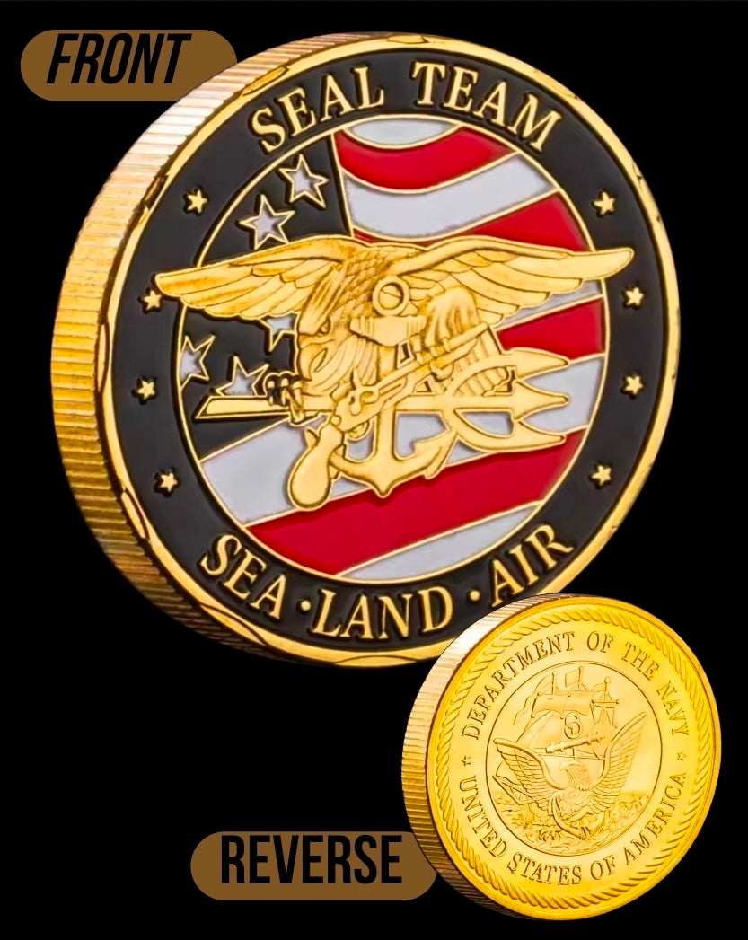 U.S. Military Commemrative Steel Coins 1.57 inches with Plastic Protective Case Navy Army Marines Air Force Coast Guard First Responder Veteran Christian