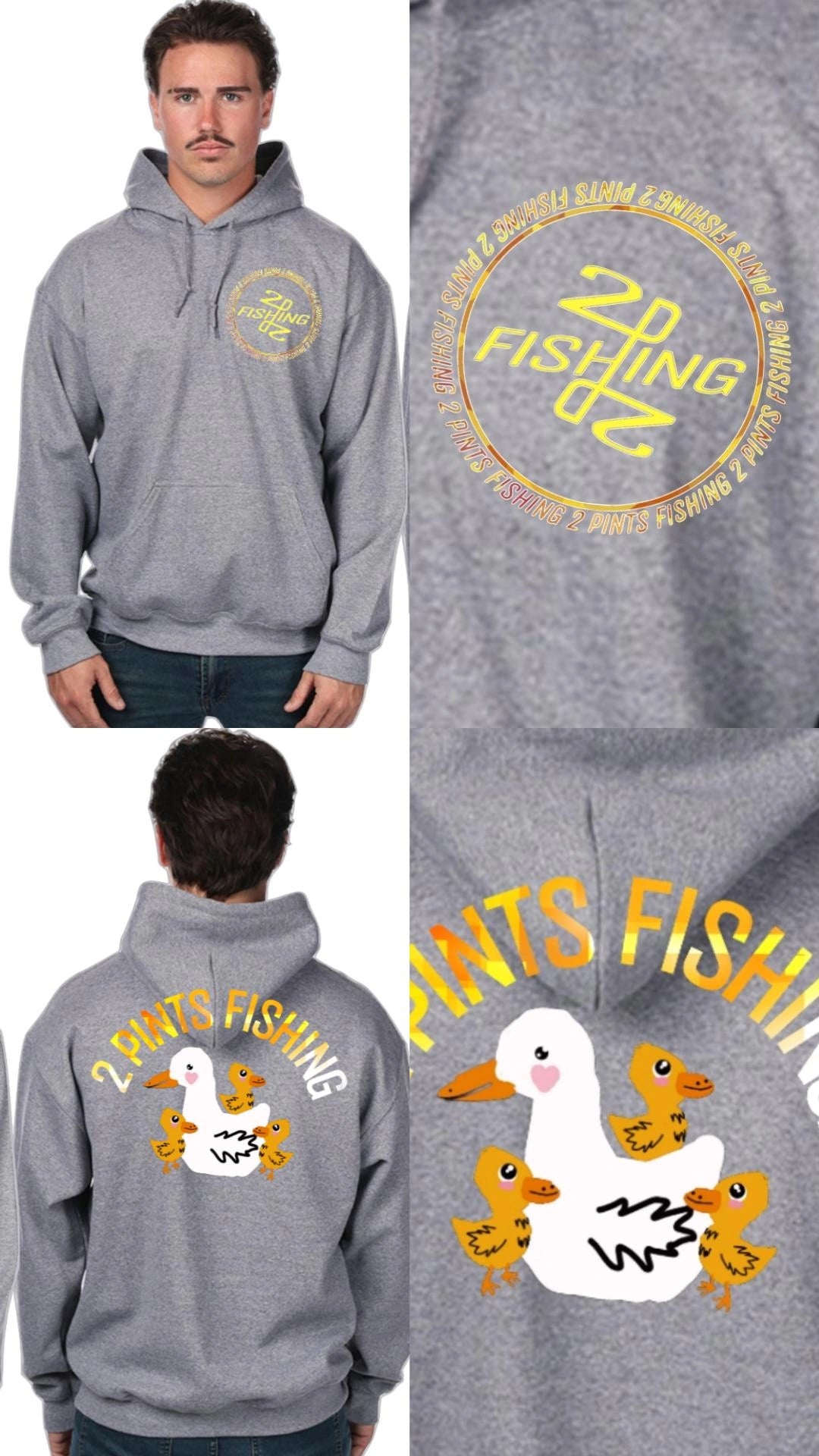 Mama Duck Winter Hoodie - Warm Heavy Weight Thick Cotton Blend Fishing Hoodie