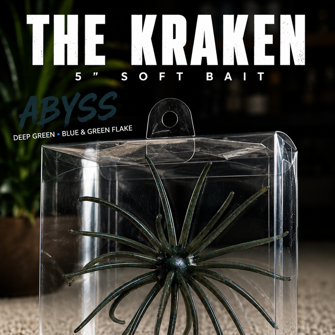 The KRAKEN - 5" Trophy fish Urchin Soft Bait - Tentacle Swim Bait Fishing Lure w/ Box for Freshwater Saltwater Bass Redfish Drumfish Trout Catfish Pike Snook