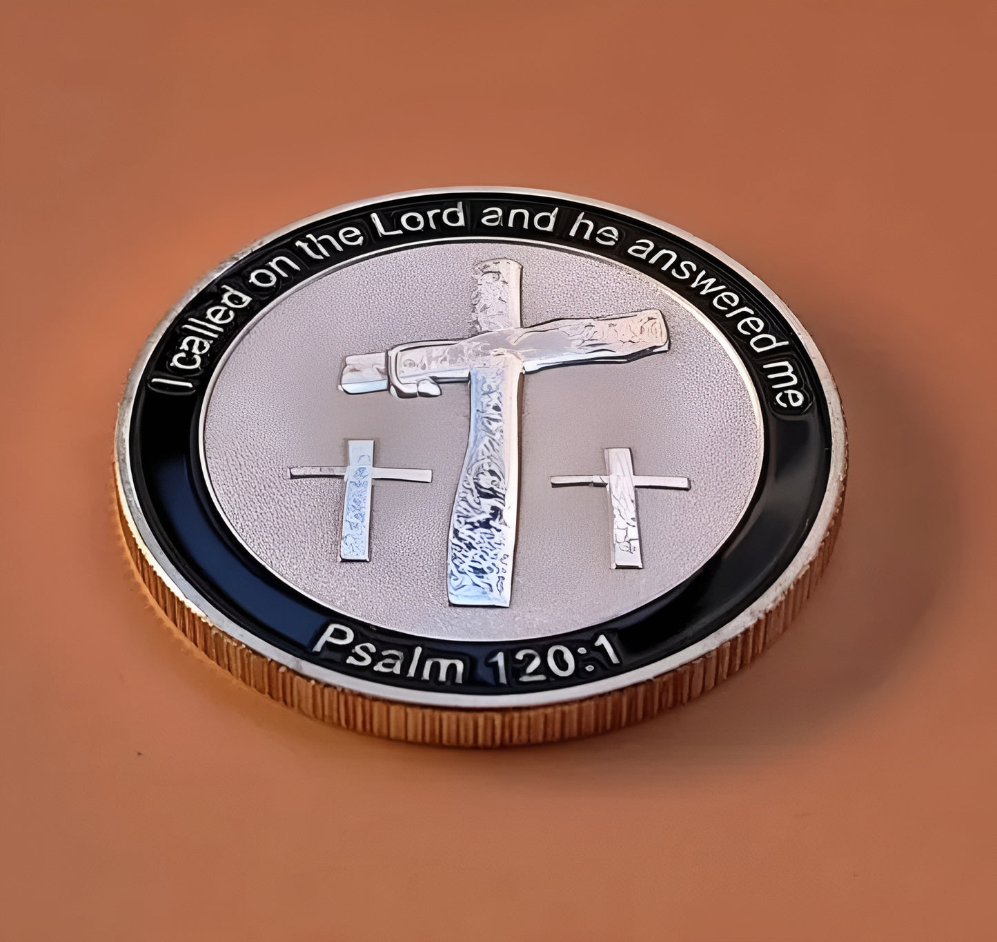 Christian Challenge Coin 1.57 inches with plastic protective case and hand tied gift box. Iron Collectors Coin Regalo with Scripture