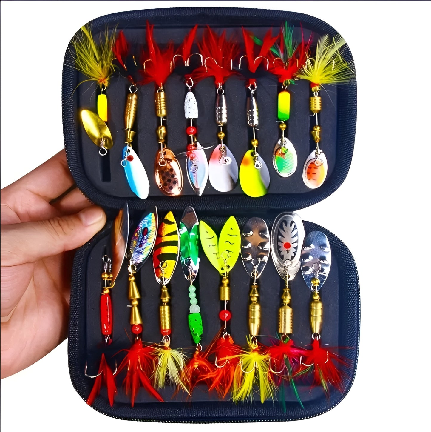 16 Piece Spoon Lure Collection with Armoured Case