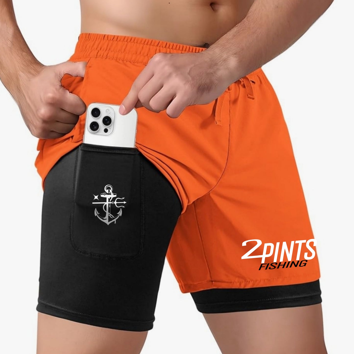 Performance Quick Dry Fishing Shorts - Dual Layer Anti Microbal Outdoor Shorts with 3 Pockets