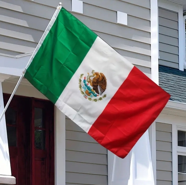 Authentic Mexico Flag – 3x5 Feet | Premium 100D Polyester | Double-Stitched Edges | Brass Grommets for Easy Hanging