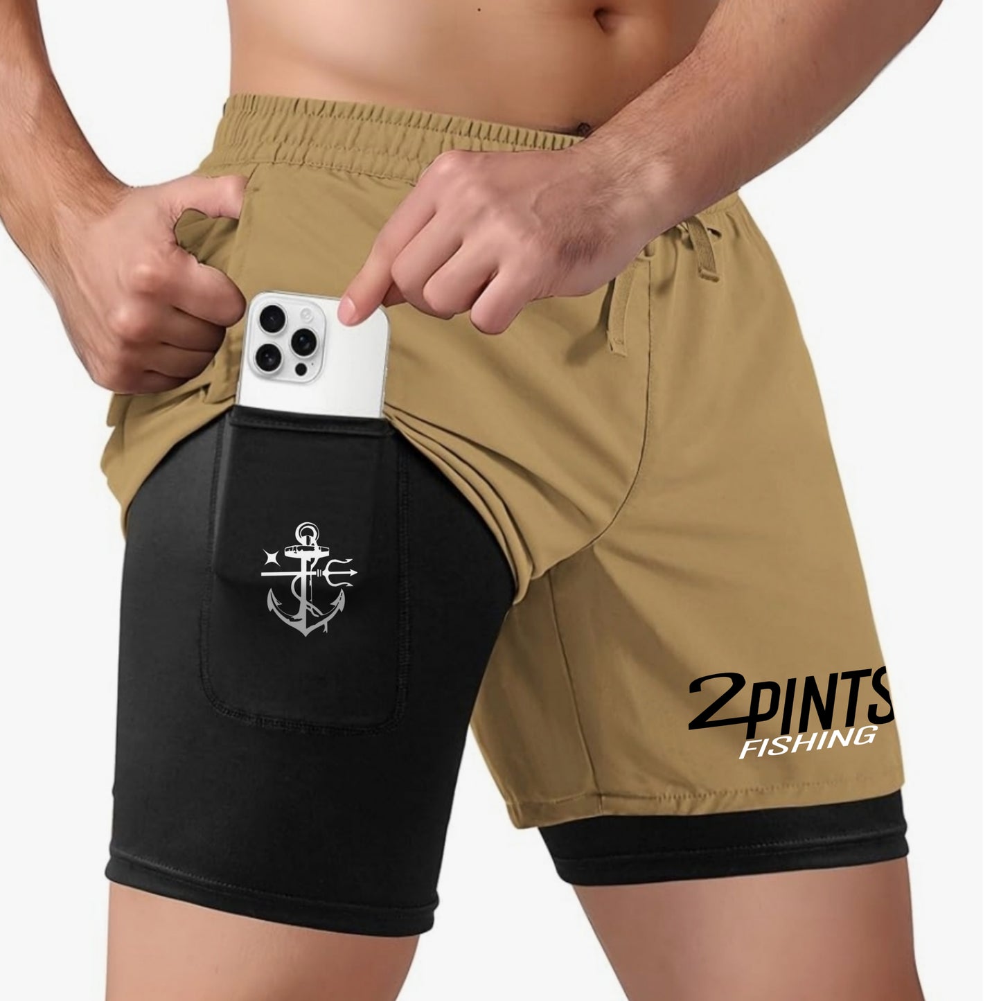 Performance Quick Dry Fishing Shorts - Dual Layer Anti Microbal Outdoor Shorts with 3 Pockets