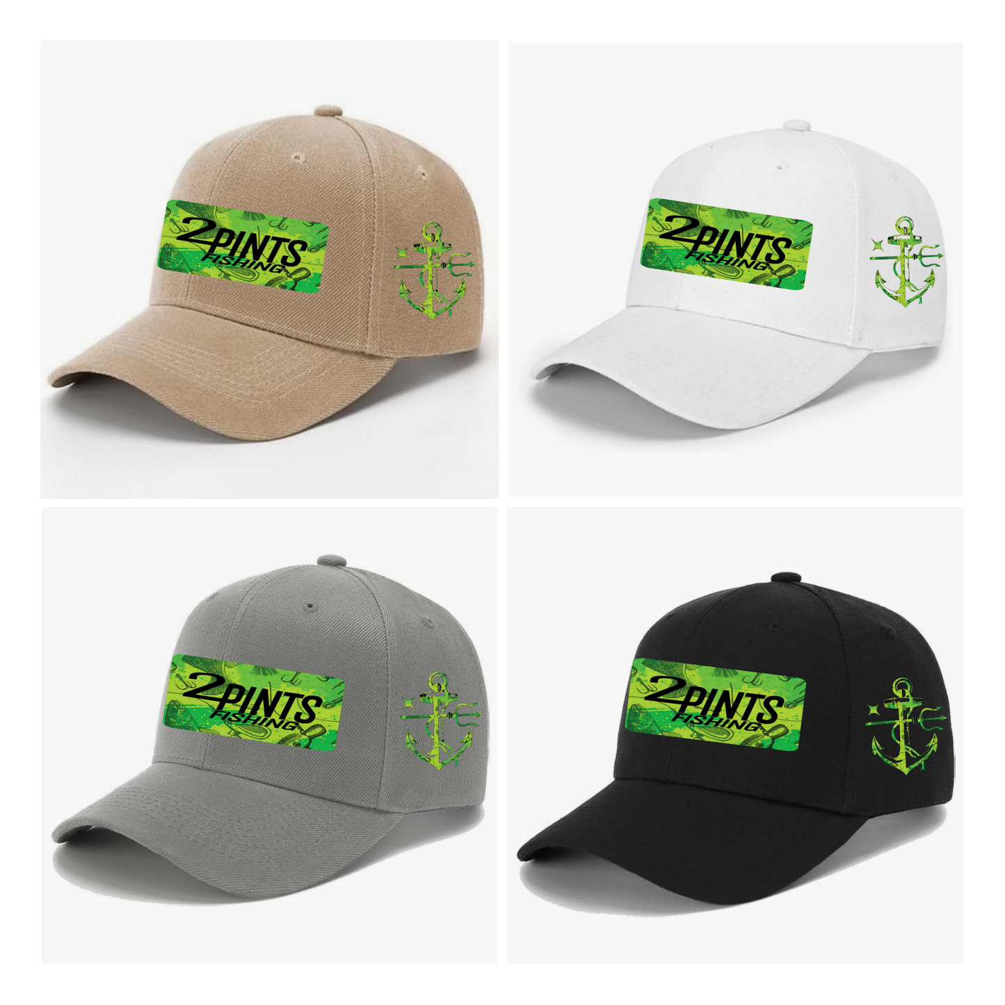Summer Snag Fishing Hat - 360 Fabric, 6x stitched brim, EZ Velcro Adjustable Ballcap