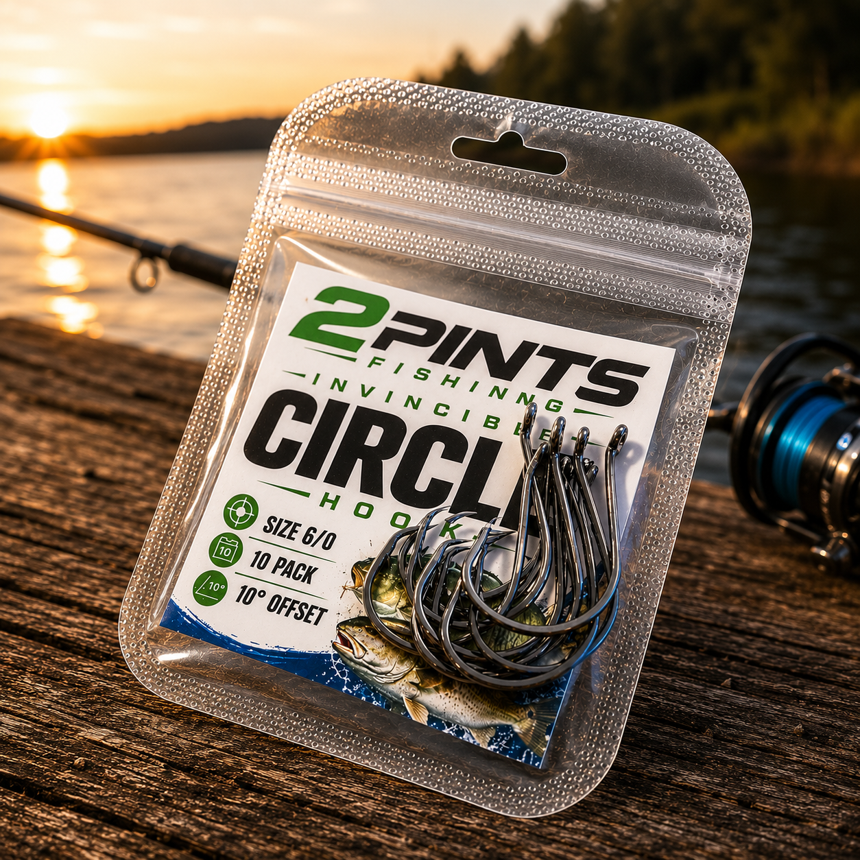 Invincible Cicle Hooks 10° Offset Heavy Duty Fishing Hooks