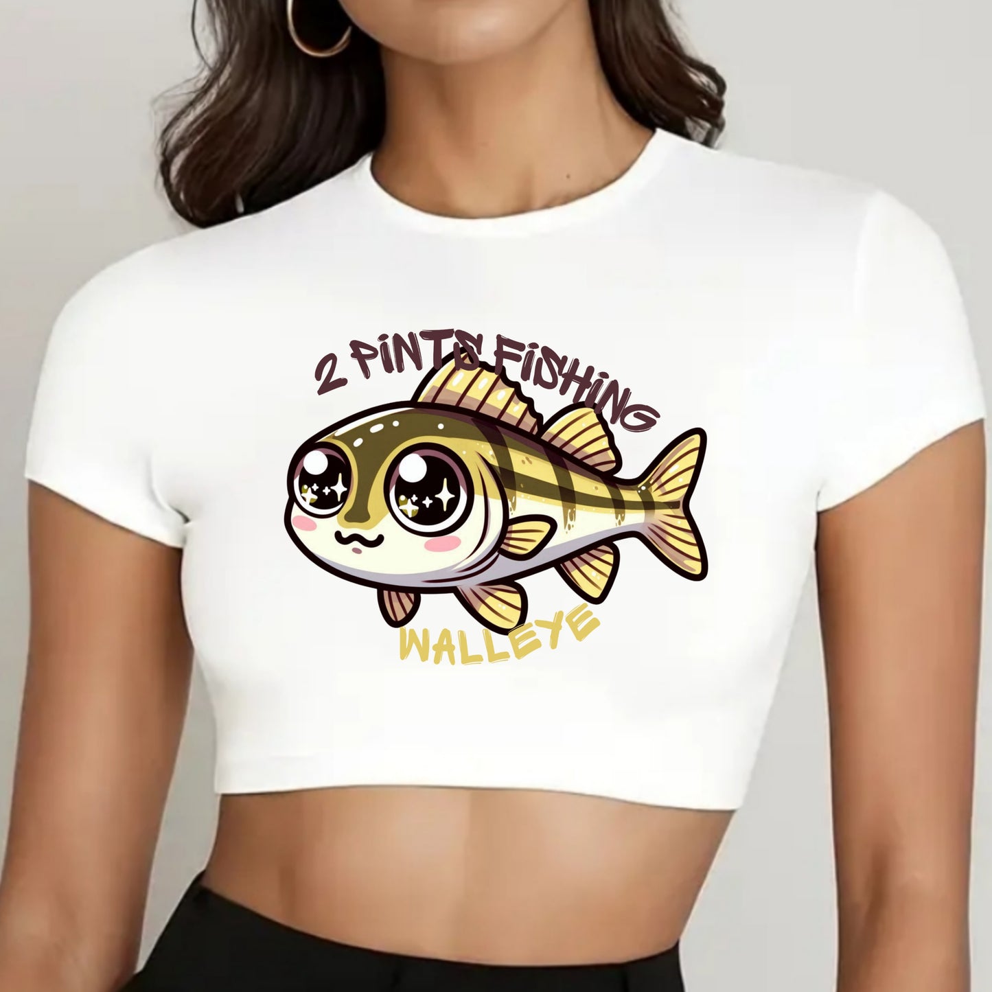 Cute Fishing Crop Top DriFit Tee