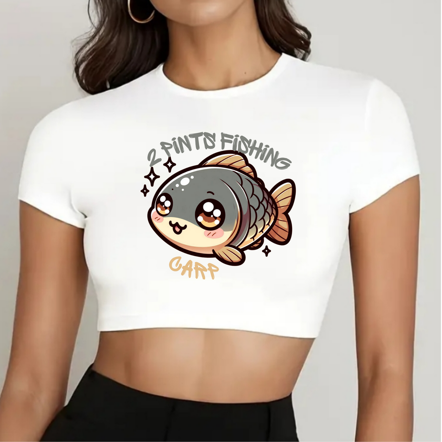 Cute Fishing Crop Top DriFit Tee