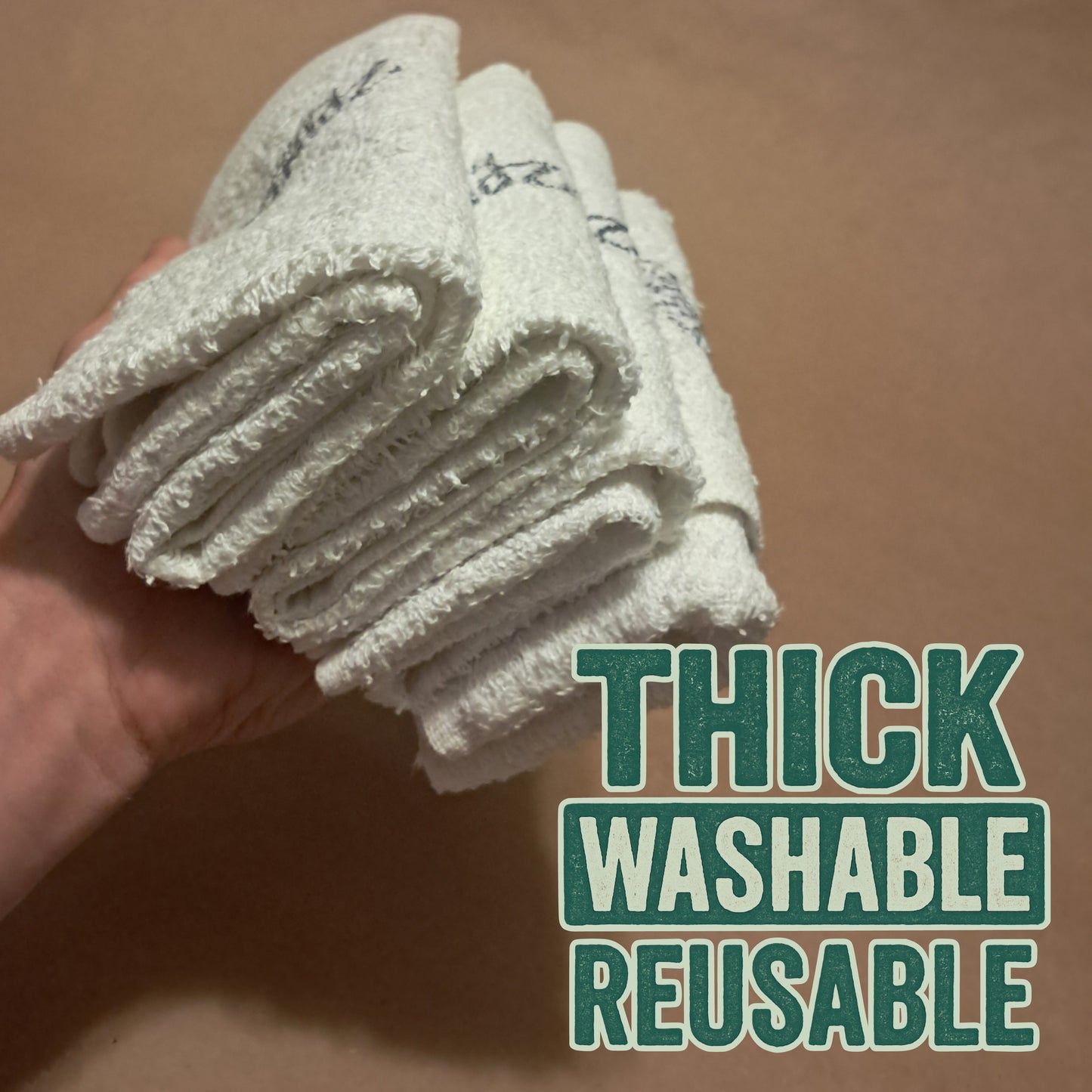 4 Pack Large Fishing Rags / Bait Towels - 18" x 15" 100% Cotton