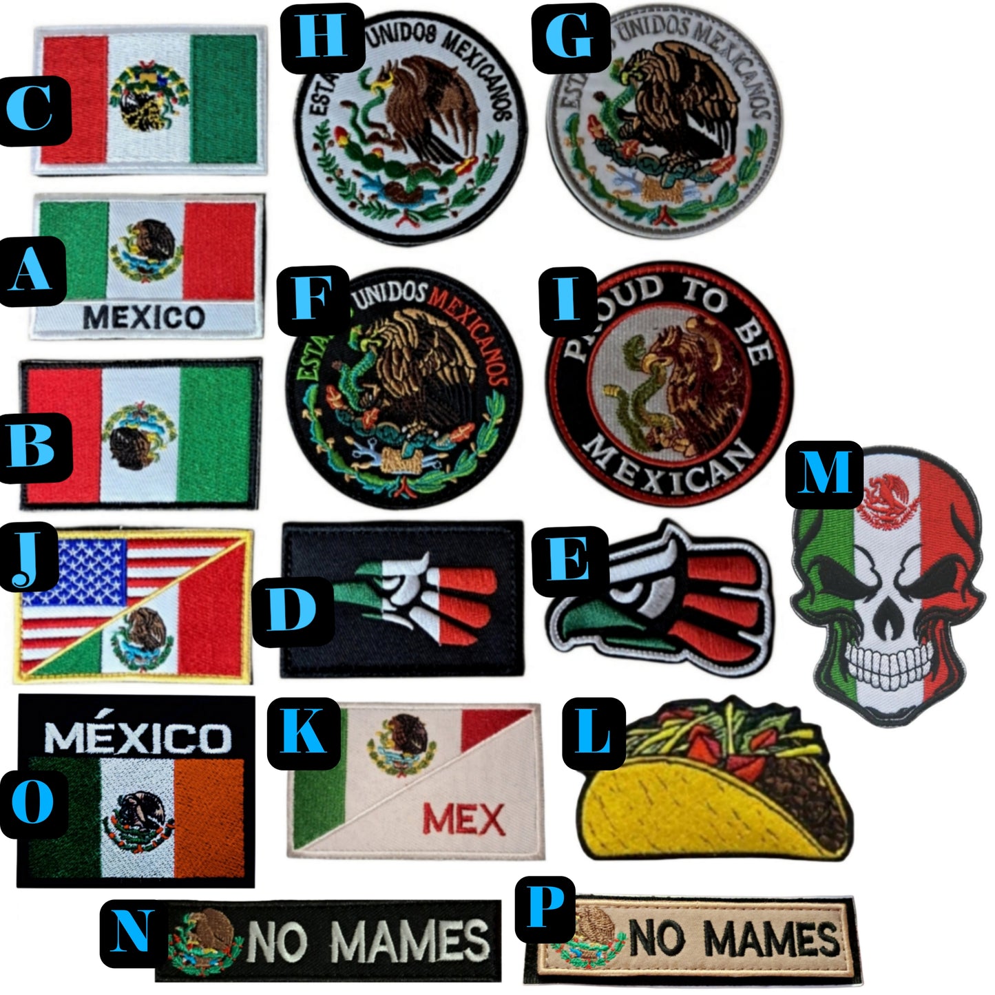 Mexico Velcro Patch 3X2 inch Tactical Morale Embroidered Hook and Loop Mexican Pride Chicano