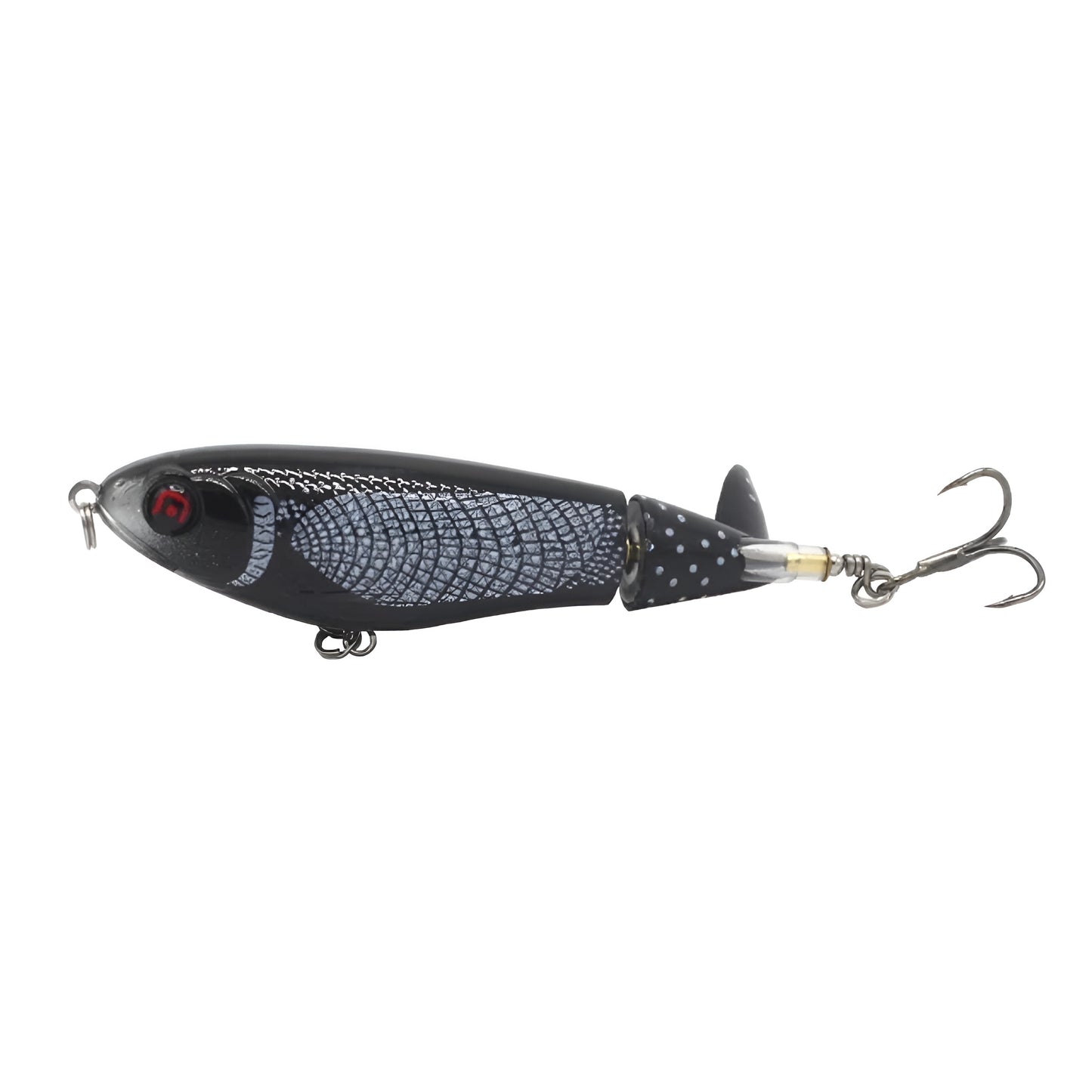 New Whopper Plopper - Enhanced 4.1 Inch 17g Tail Spinning Fishing Lure w/ Steel Bearing Rattles + Dual LAZR treble hooks