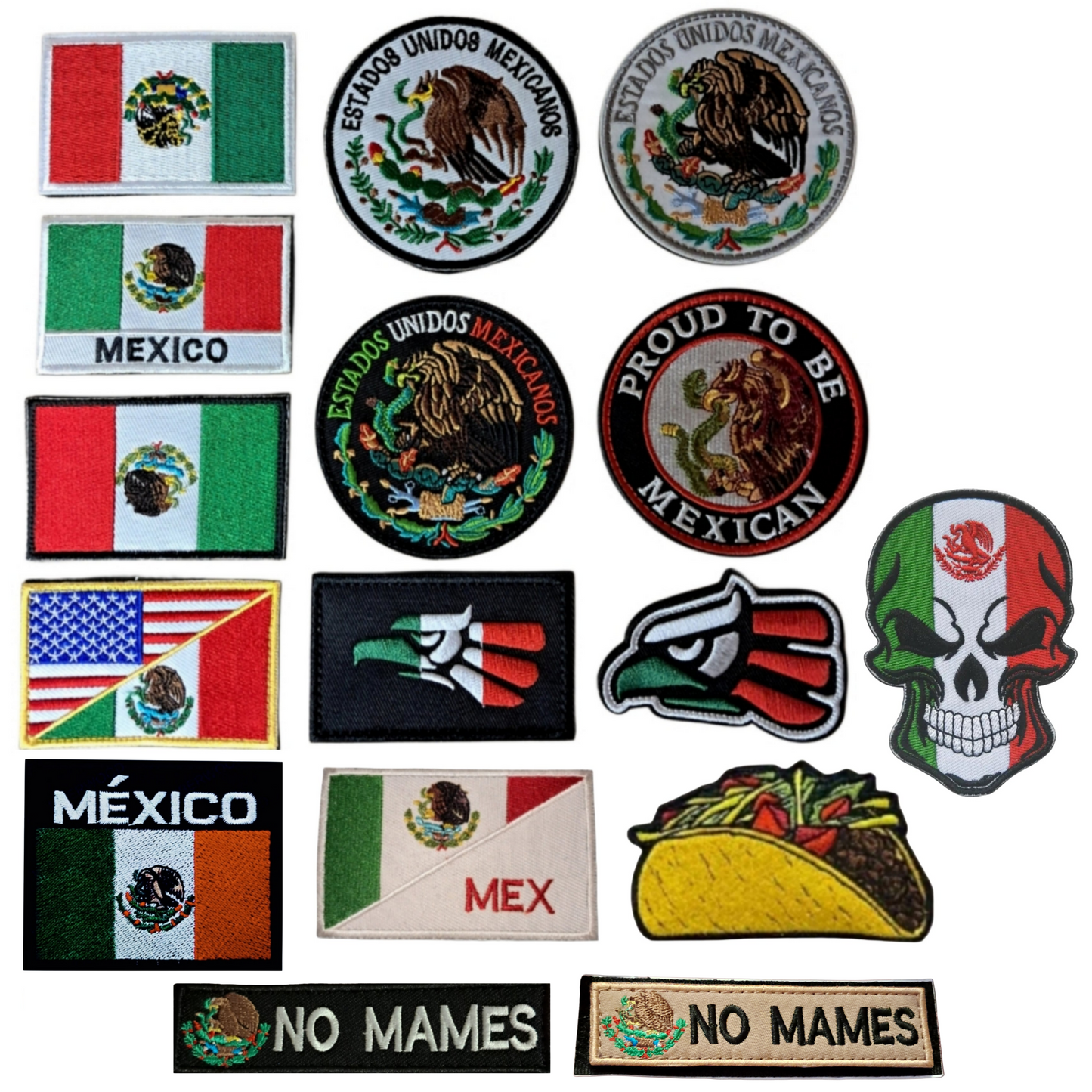 Mexico Velcro Patch 3X2 inch Tactical Morale Embroidered Hook and Loop Mexican Pride Chicano