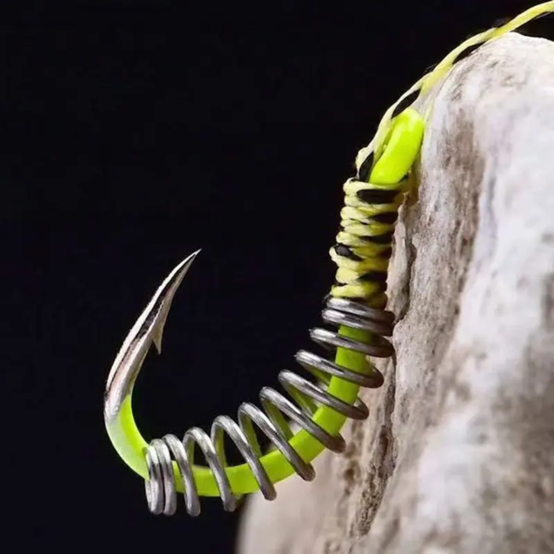 20pcs/pack Extra Small High-Visibility Fluorescent Green Fishing Hooks - Durable Stainless Steel with Spring Barbs