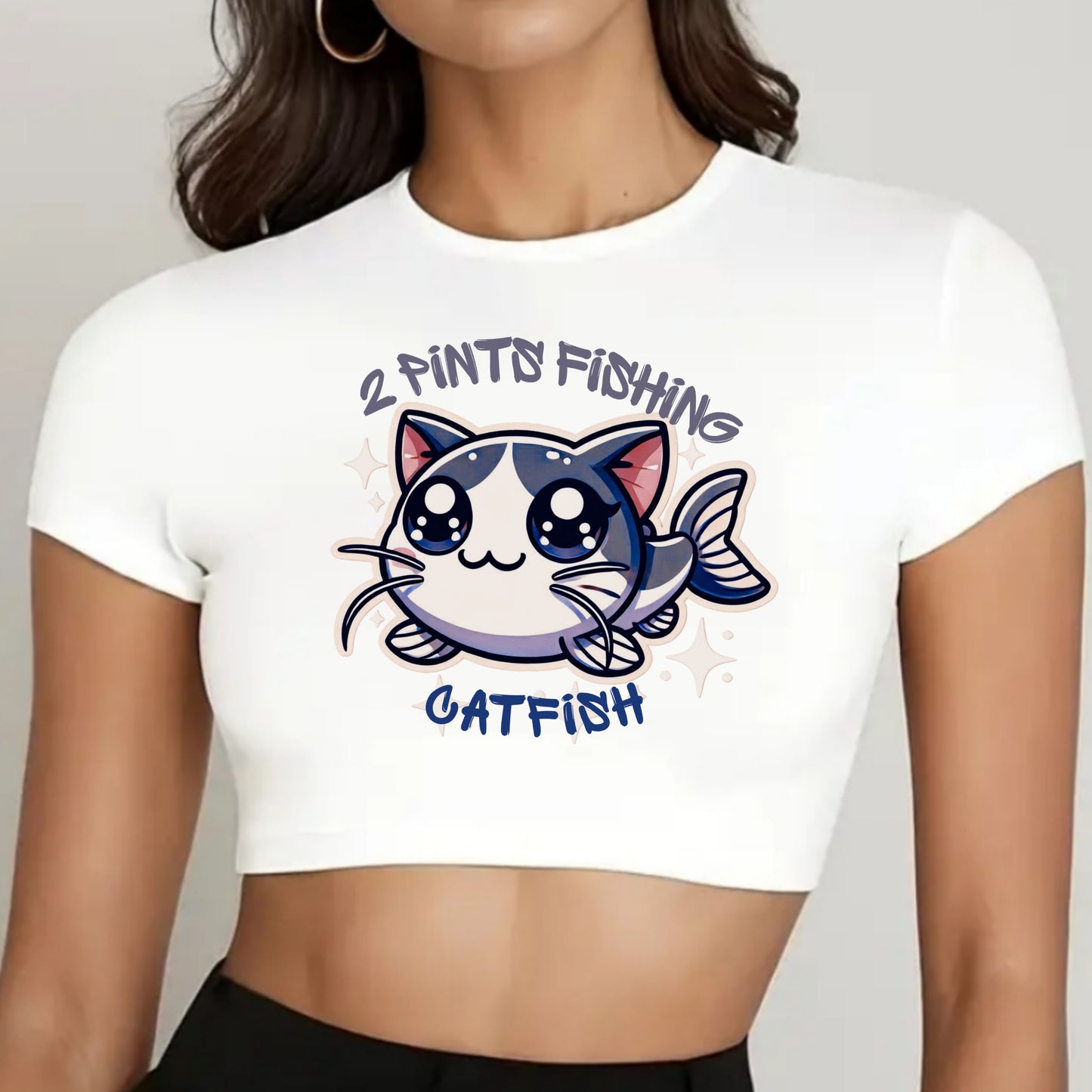 Cute Fishing Crop Top DriFit Tee