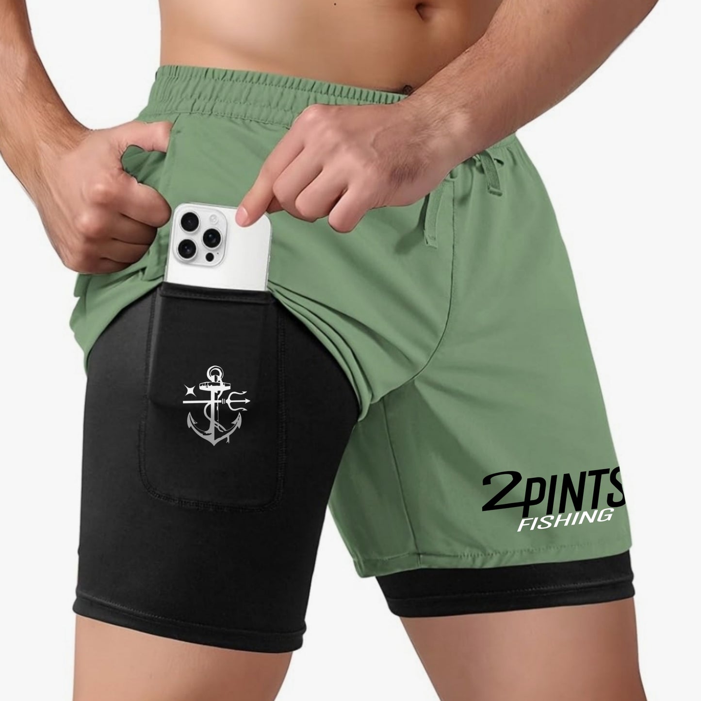 Performance Quick Dry Fishing Shorts - Dual Layer Anti Microbal Outdoor Shorts with 3 Pockets