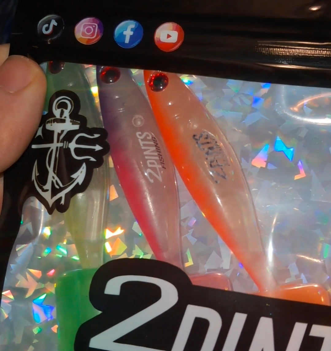 GlowTech Squid Jig - Luminescent Glow in the Dark Weighted Squid Jig for all depths 4.3 inch 1/3 Oz Fishing Lure