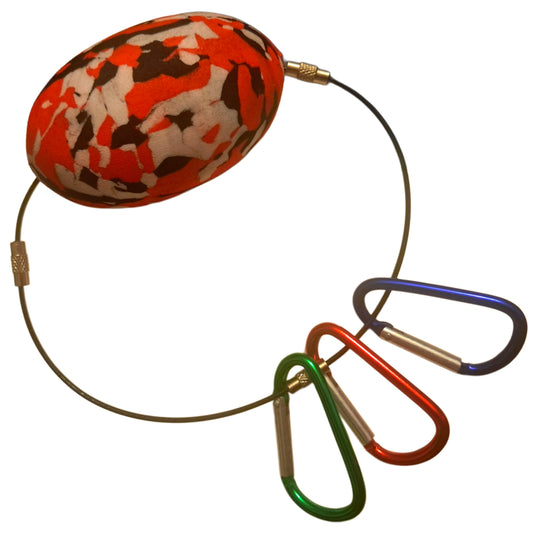 Floating Keychain - 3 Inch EVA Camo floats with Steel Cables and Carabiners - Protect Valuables while on the water!