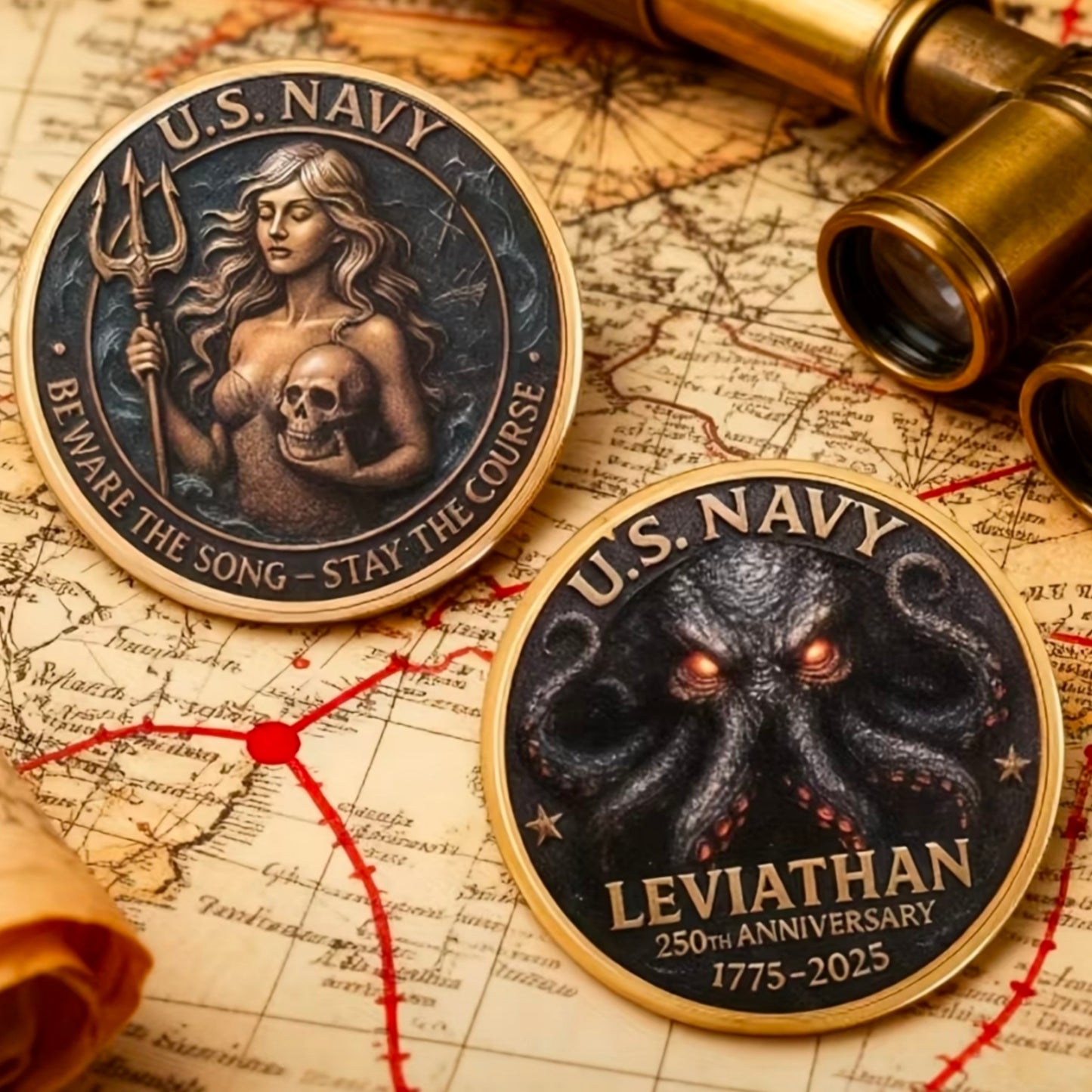 U.S. Military Commemrative Steel Coins 1.57 inches with Plastic Protective Case Navy Army Marines Air Force Coast Guard First Responder Veteran Christian