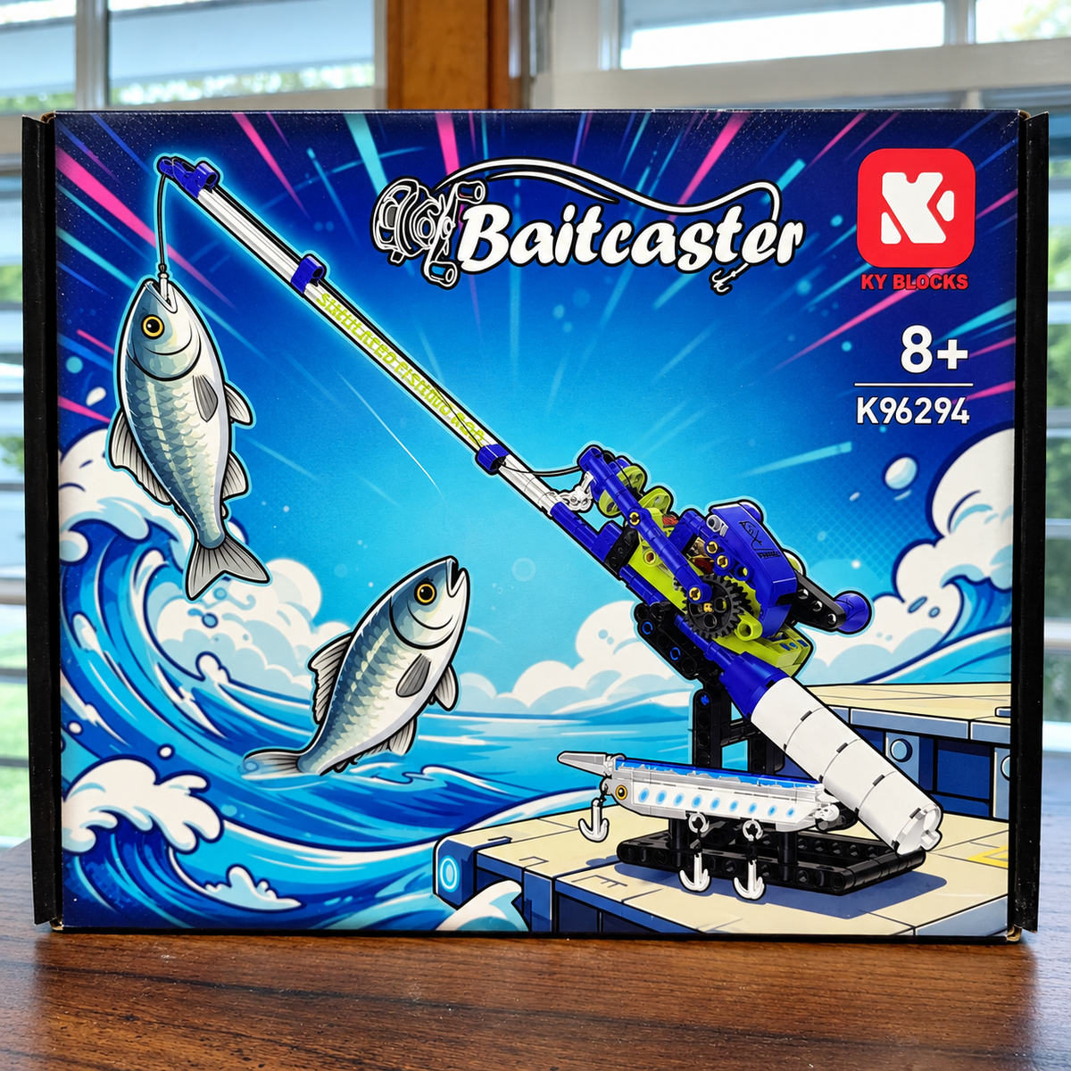Fishing Rod & Reel Building Block Sets, 235–806 Pieces, Spinning Reel & Baitcaster Models with Fishing Lures & Display Stand, Fishing Gifts for Kids & Adults, Ages 8+