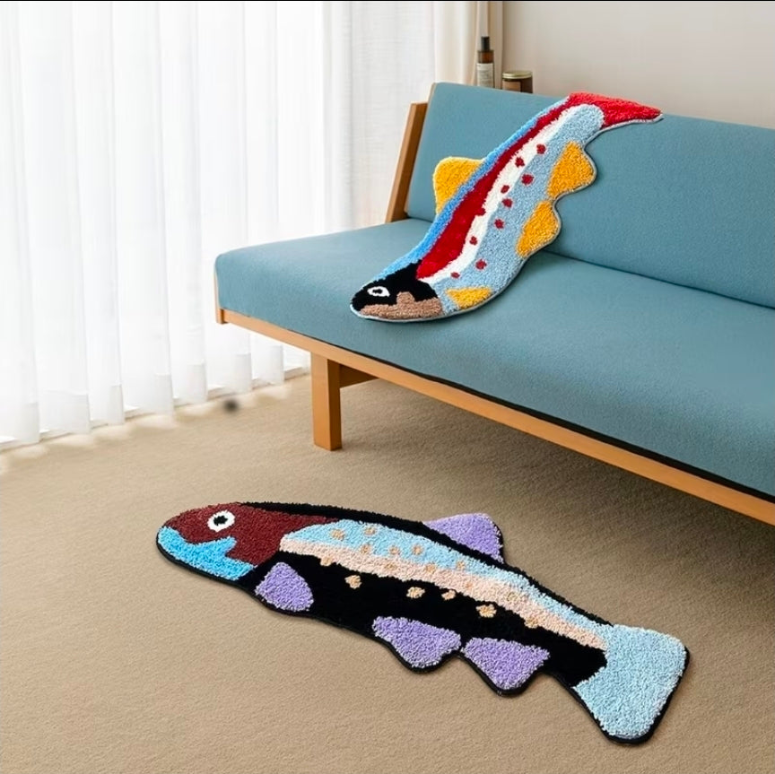 Trout Fishing Rug 15in x 35in