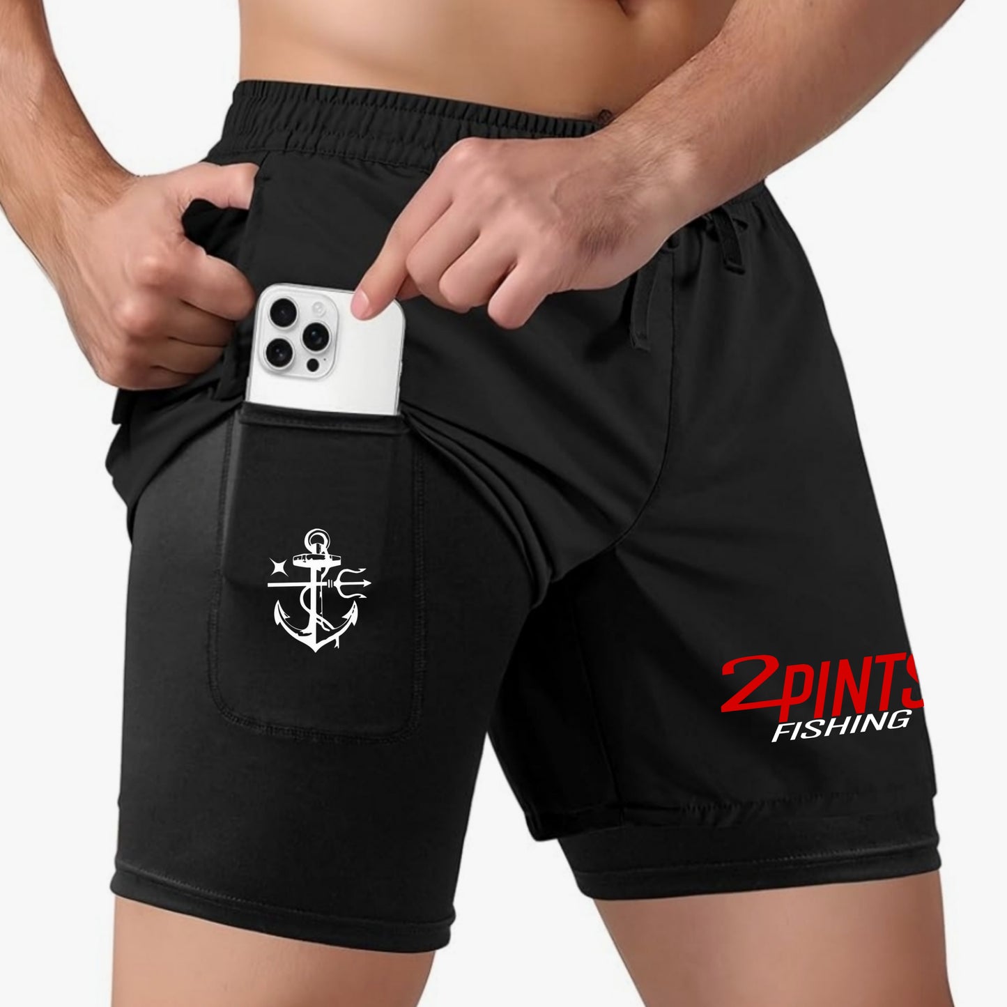 Performance Quick Dry Fishing Shorts - Dual Layer Anti Microbal Outdoor Shorts with 3 Pockets