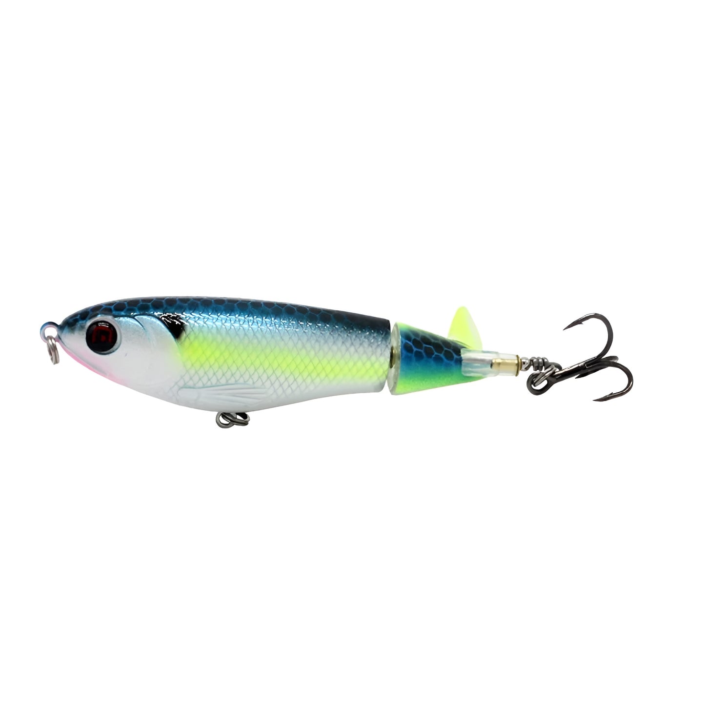 New Whopper Plopper - Enhanced 4.1 Inch 17g Tail Spinning Fishing Lure w/ Steel Bearing Rattles + Dual LAZR treble hooks