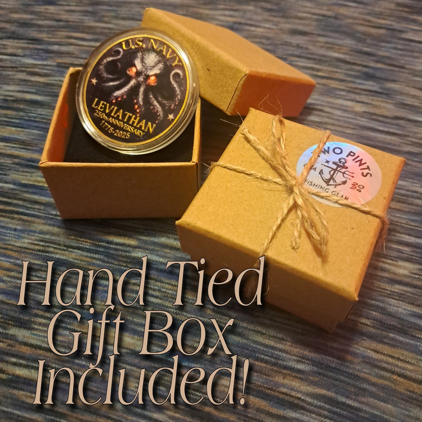 U.S. NAVY Challnge Coin 1.57 inches includes Protective Case and Hand Tied Gift Box - Solid Iron Full Color Embossed/Engraved Images