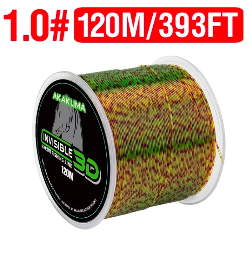 Invisible Fishing Line 120m-300m - Superior 3D Camouflaged Monofilament