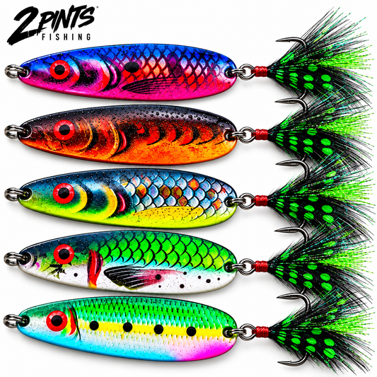 FLASHBACK 19 - 19g Feathered Treble Spoon Lure - PRO Series