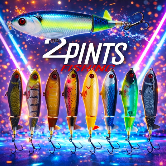 New Whopper Plopper - Enhanced 4.1 Inch 17g Tail Spinning Fishing Lure w/ Steel Bearing Rattles + Dual LAZR treble hooks