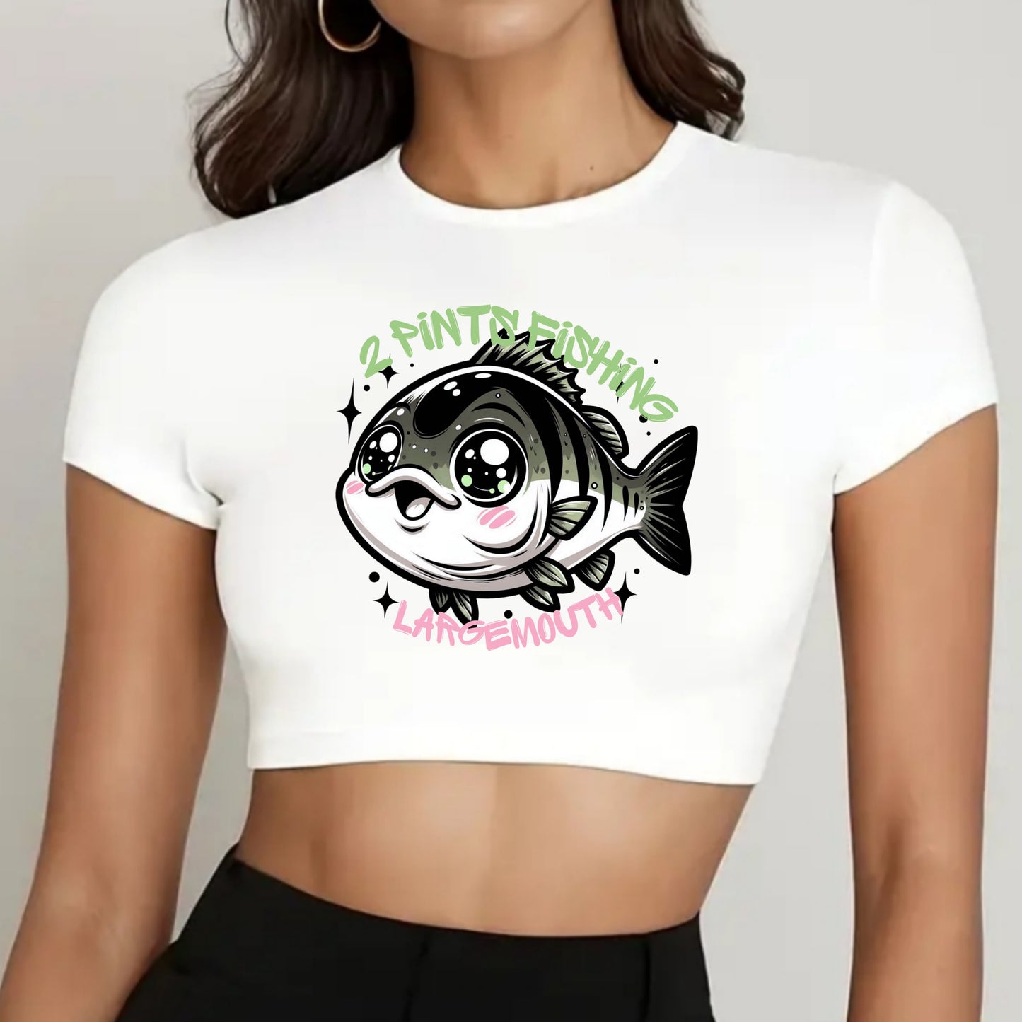 Cute Fishing Crop Top DriFit Tee