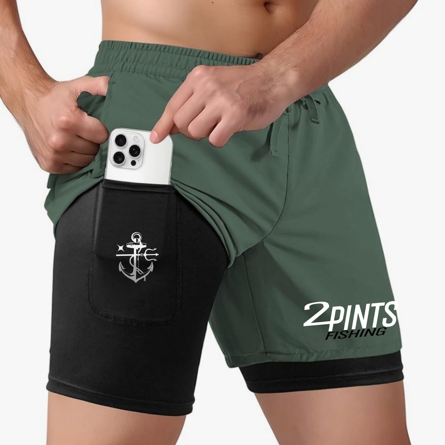 Performance Quick Dry Fishing Shorts - Dual Layer Anti Microbal Outdoor Shorts with 3 Pockets