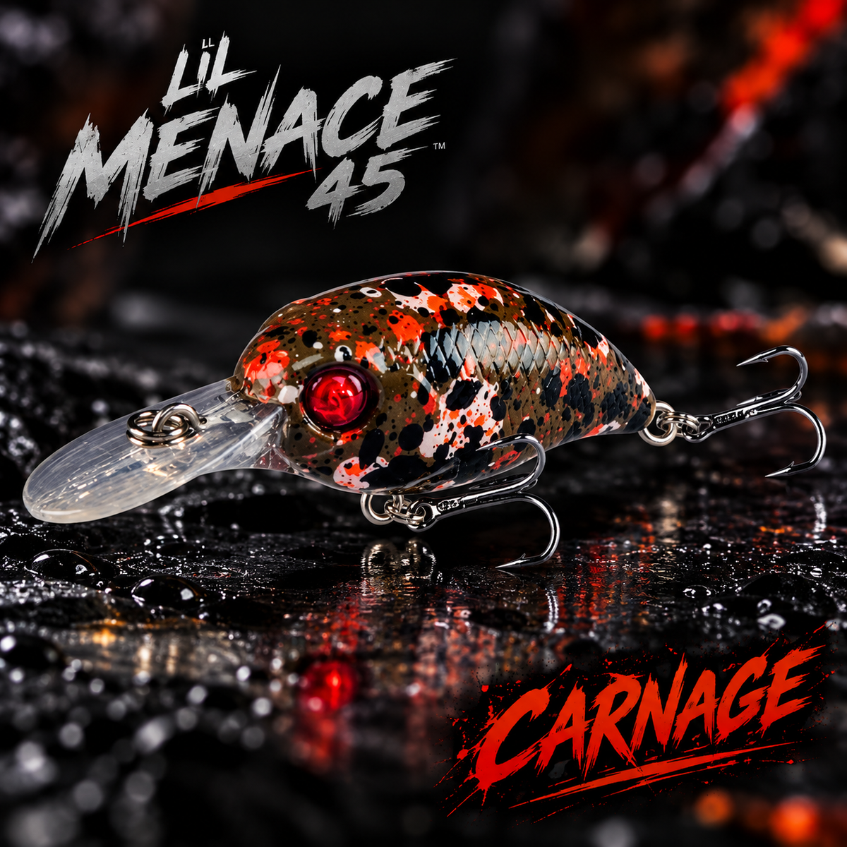 Lil MENACE 45 - 45mm 3g Floating Crankbait Twitch Fishing Lure - Hand Painted w/ Steel Balls