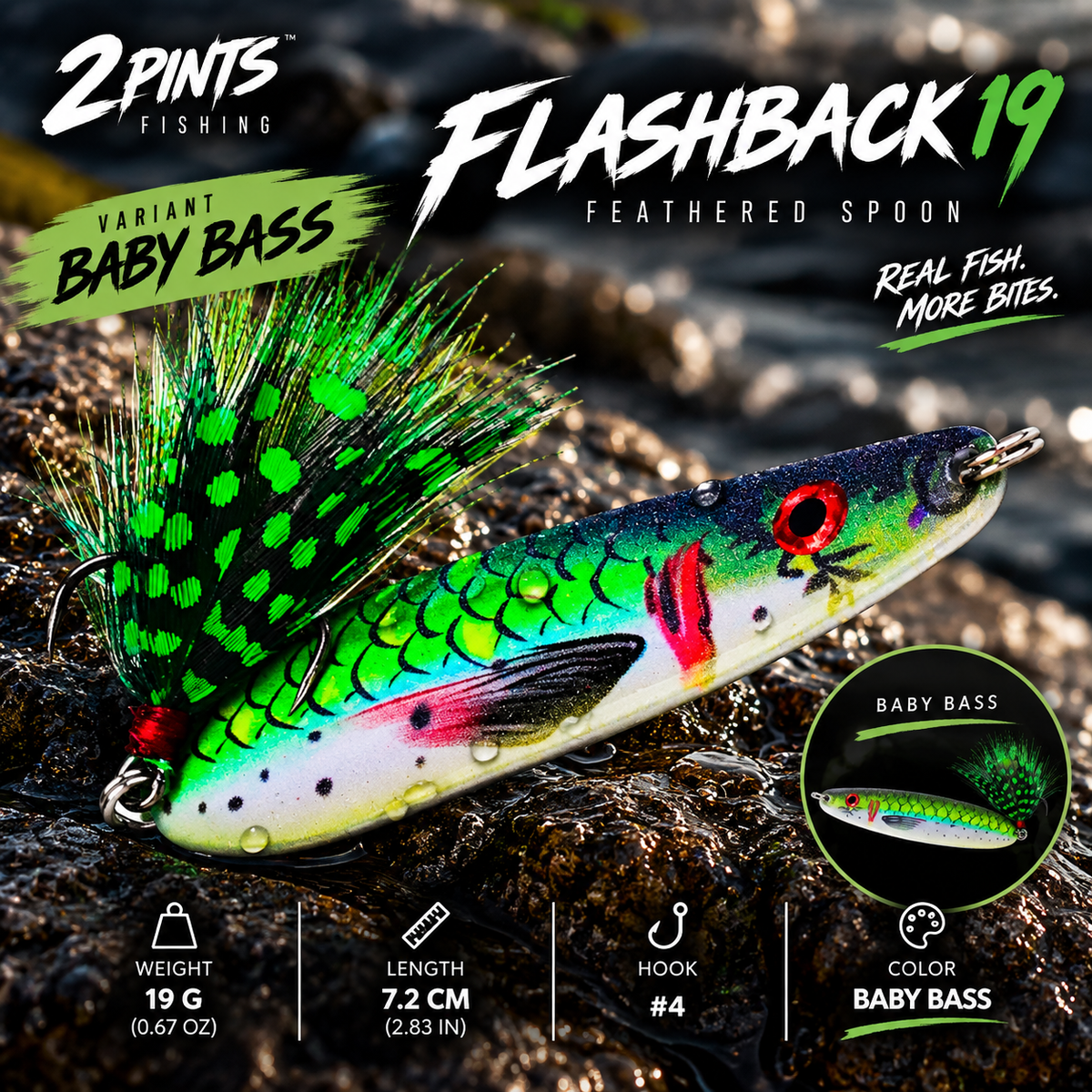 FLASHBACK 19 - 19g Feathered Treble Spool Lure - PRO Series