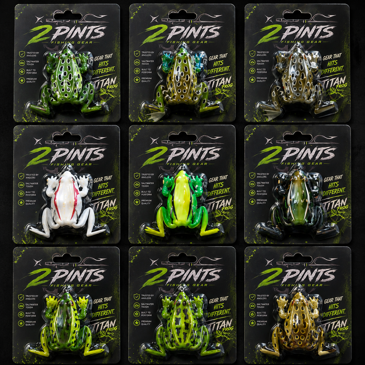 TITAN Frog - Weedless 2.5in 17g Topwater Frog - Heavy Duty SABR Hooks