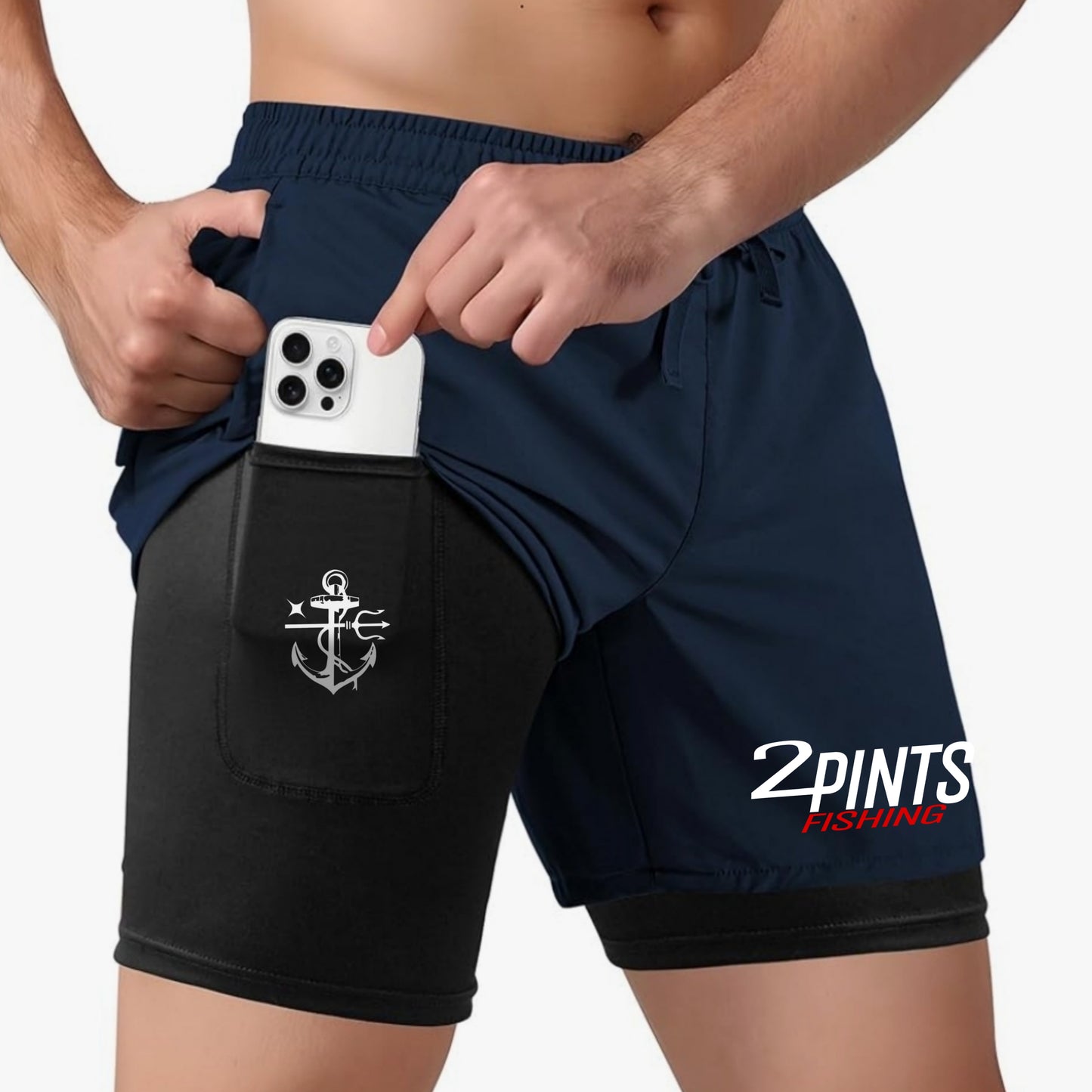 Performance Quick Dry Fishing Shorts - Dual Layer Anti Microbal Outdoor Shorts with 3 Pockets