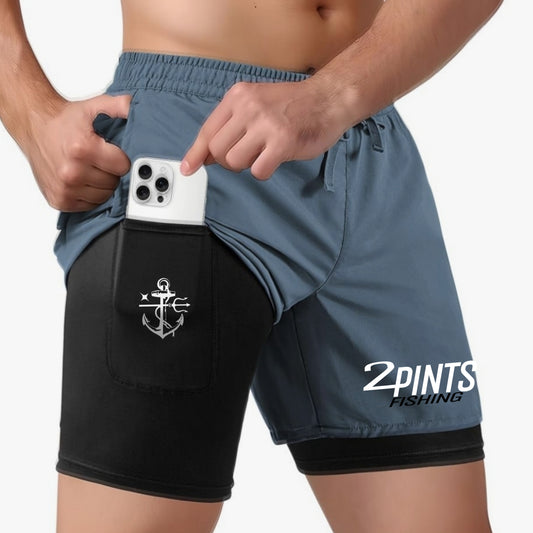 Performance Quick Dry Fishing Shorts - Dual Layer Anti Microbal Outdoor Shorts with 3 Pockets