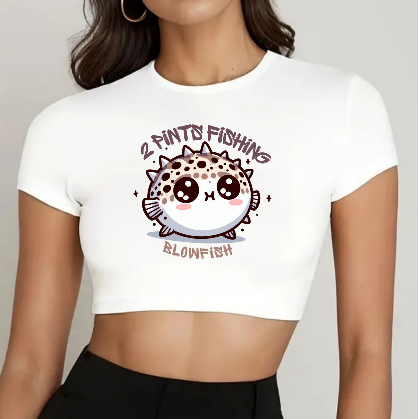 Cute Fishing Crop Top DriFit Tee