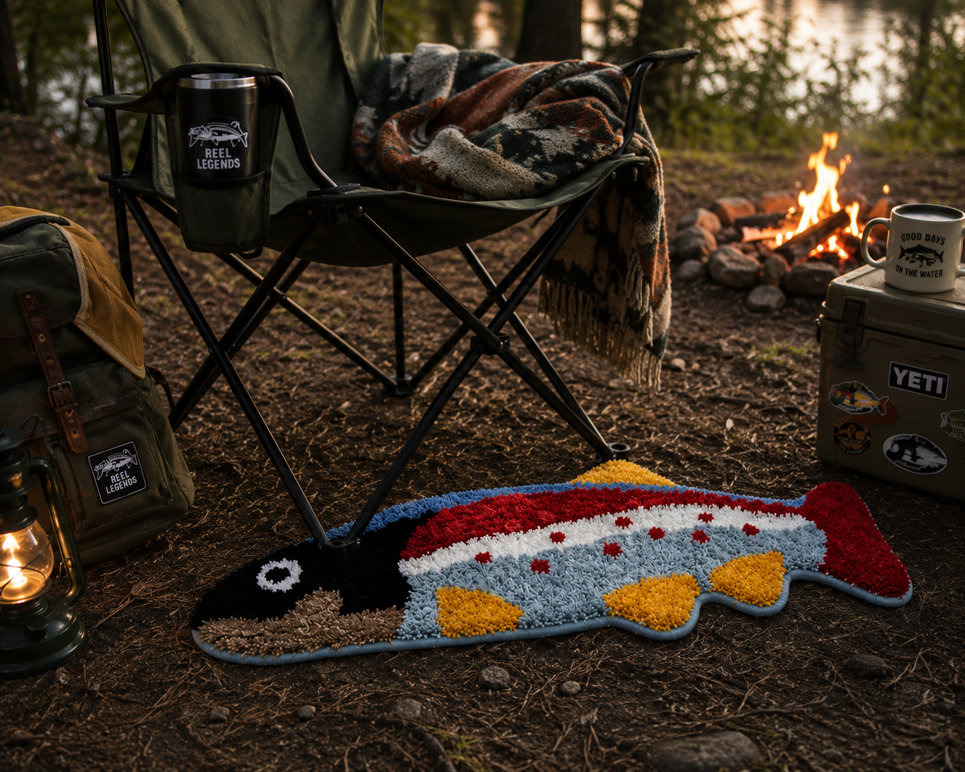 Trout Fishing Rug 15in x 35in